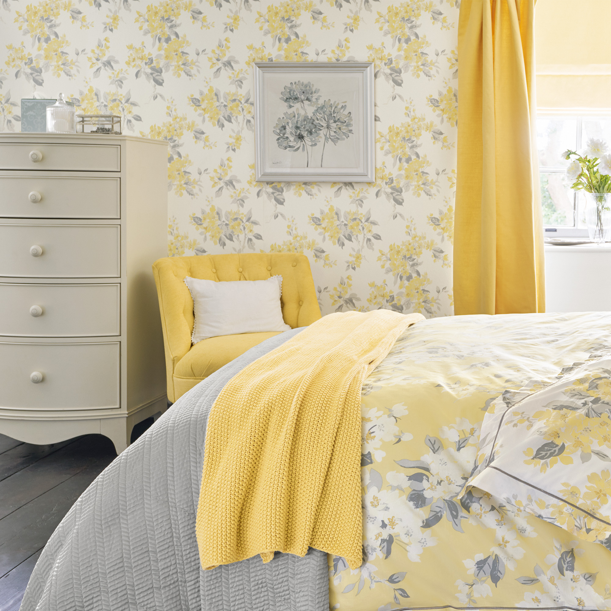 Apple Blossom Wallpaper 113366 By Laura Ashley In Sunshine Yellow